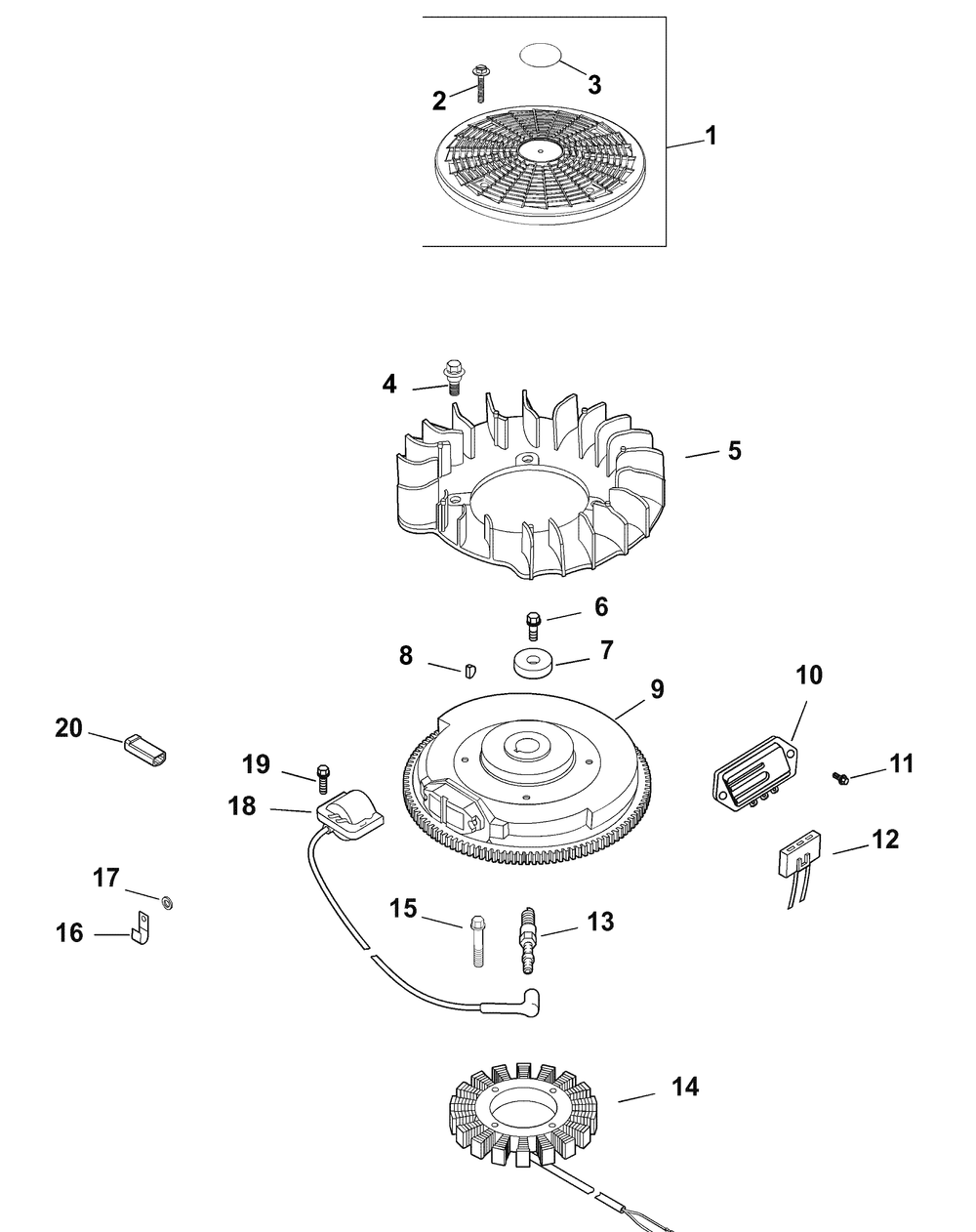Kohler Cv23-75624 Ignition And Electrical Diagram and Parts List for RECON48 53AH8ST3050-23HP Cub Cadet Lawn Tractor
